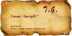Tauer Gergő névjegykártya